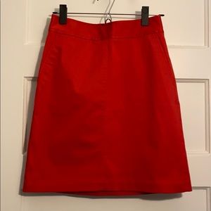Red orange Banana Republic pencil skirt NWT